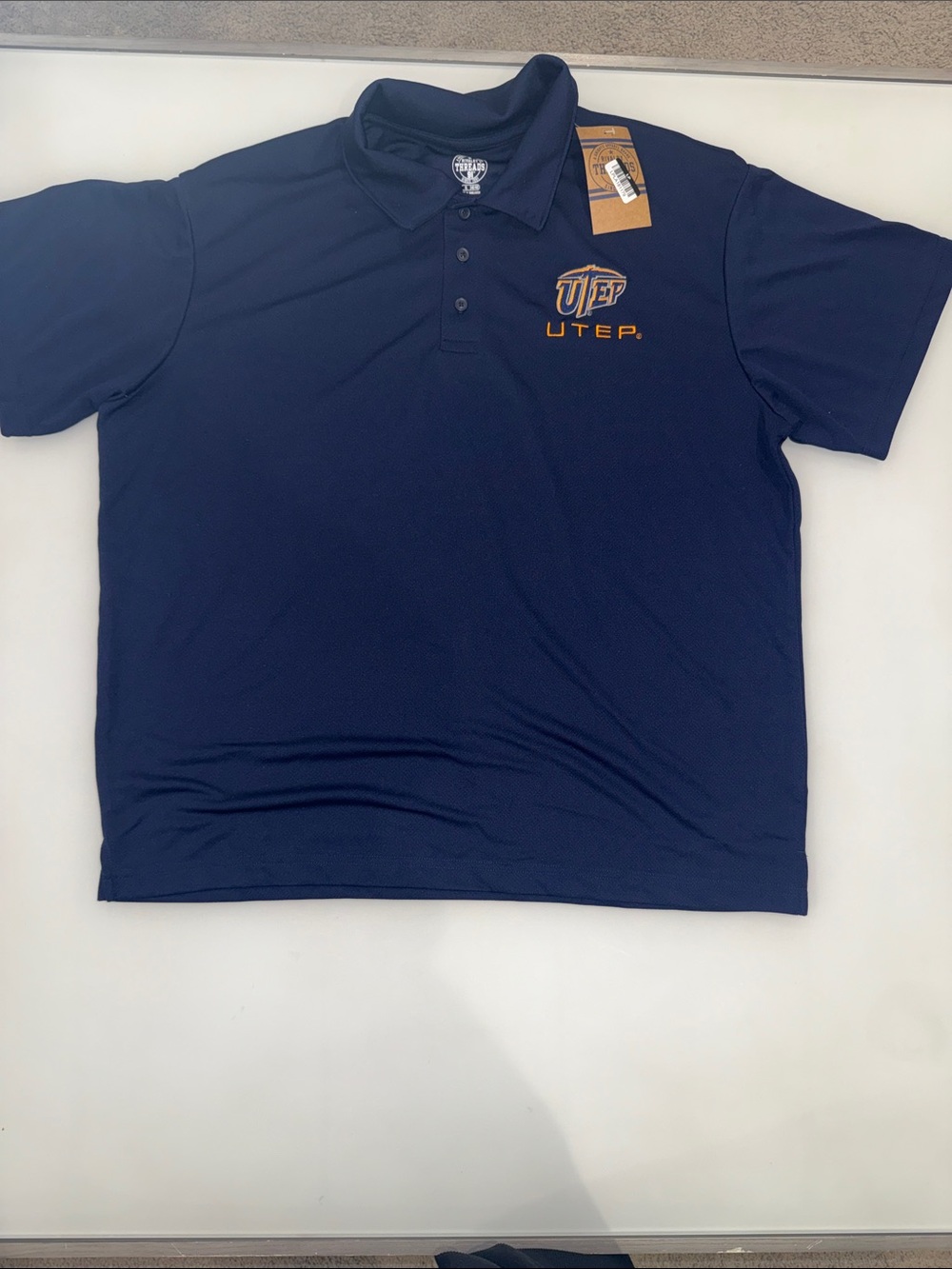 Rivalry Threads Navy Polo with Orange UTEP Logo